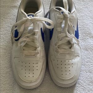 Nike‎ White and Blue Classic Sneakers Low-Top